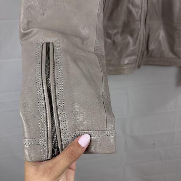 Vintage Y2k Diesel Co Leather Jacket Men Large Goat Moto Racer Biker Gray Zip - Picture 4 of 16